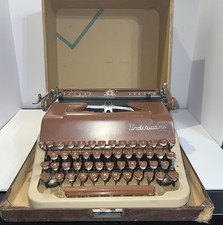 Vintage Underwood ACE Portable Manual Typewriter Original Case brown and tan thumbnail