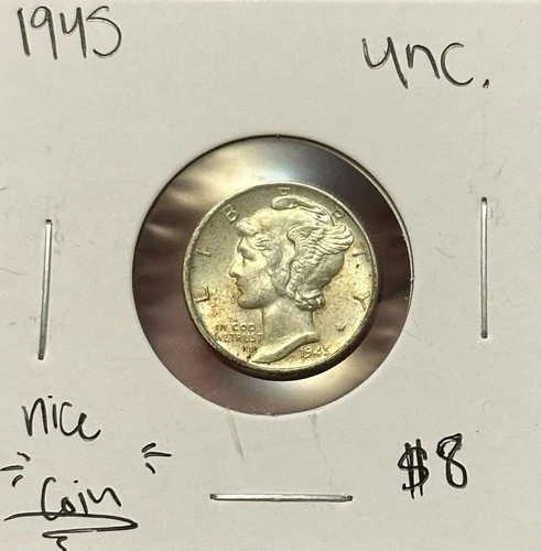 1945-P 10c Mercury Dime Unc