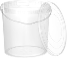 Eimer mit Deckel 10 Liter Lebensmittelecht Leereimer Kunststoff Rund Griff PP