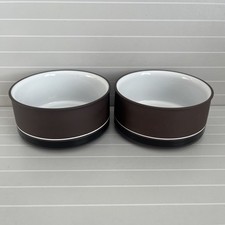 HORNSEA CONTRAST RETRO STRAIGHT COUPE SOUP BOWL X2