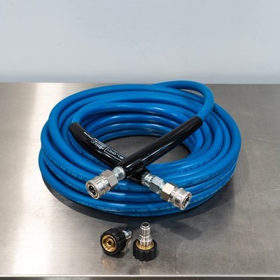 50' Kobrajet Pressure Washer Hose Blue | MTM Pro Kit 17 with Quick Connects