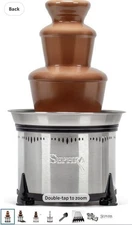 Sephra Home Chocolate Fountain/18"/Fixed Bowl Model/6lb Choc/SS Heated Basin