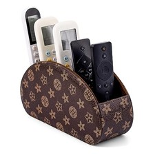 Remote Control Holders Organizer Box with 5 Compartment PU S Brown KhakiF