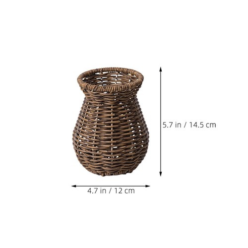 2 Pcs Braided Vase Simulation Rattan Weaving Farm House Decorations for Home - Picture 4 of 12