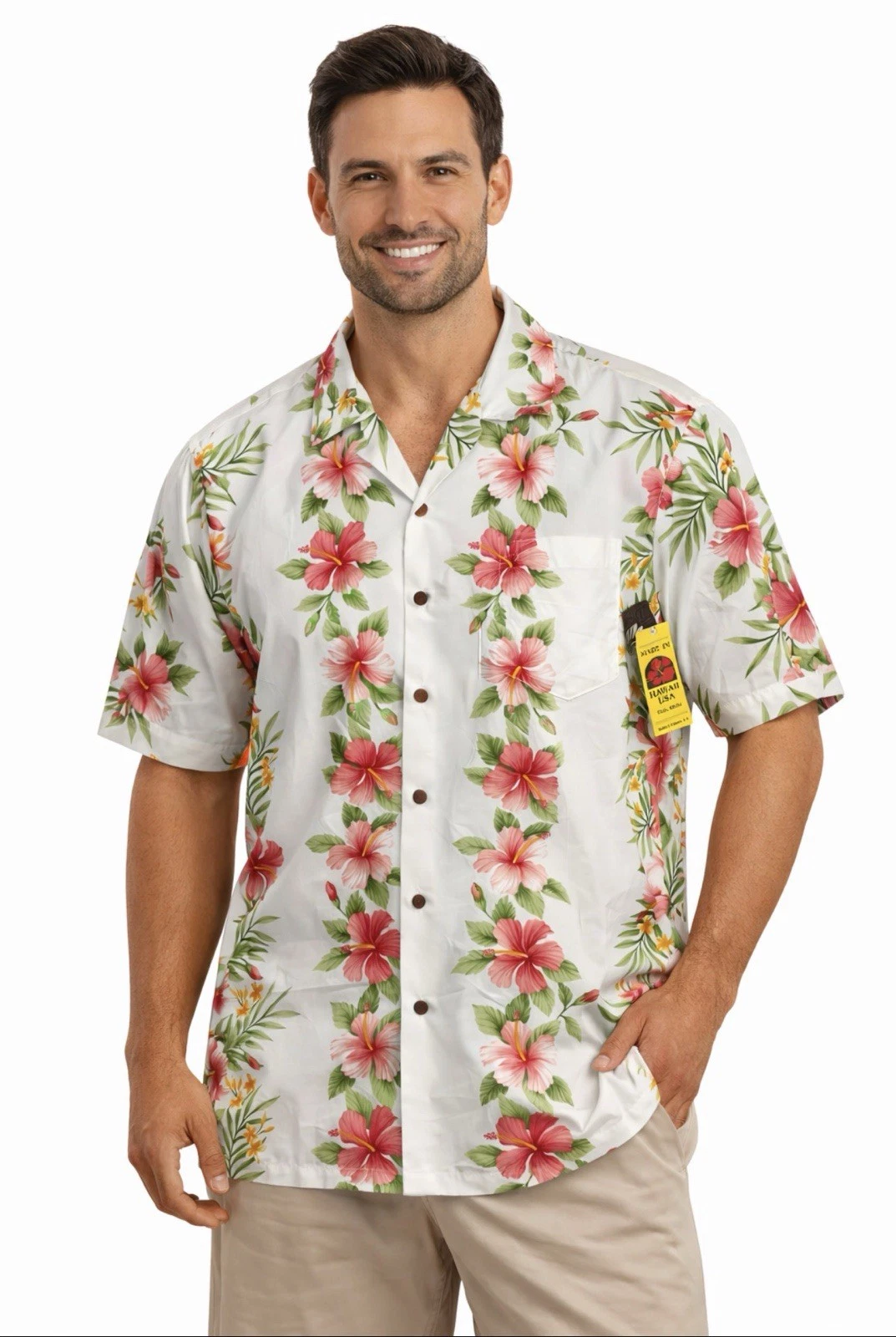 Kalaheo Hawaiian Shirt Mens L Made In Hawaii USA Hibiscus Floral Aloha NWT