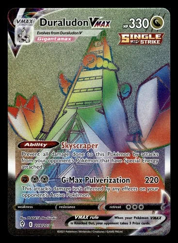 Duraludon VMAX 219/203 Hyper Rainbow Rare Evolving Skies Pokemon Card