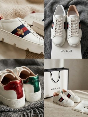 Authentic Women's Gucci Ace Platform Sneakers – Size EU 36(Bee