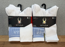 Spyder Socks Mens 6-12 Multicolor Crew Sock Polyester Spandex 12 Pairs Brand New