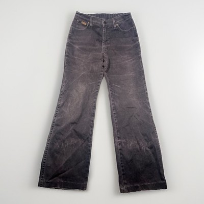 Vintage Wrangler Jeans W28 W29 Schwarz Grau Bootcut Y2K Denim Hose Distressed