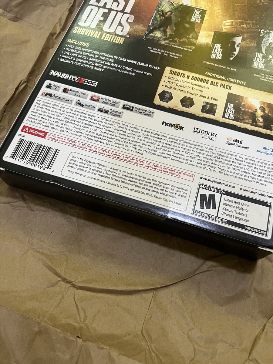 The Last of Us -- Survival Edition (Sony PlayStation 3, 2013) for