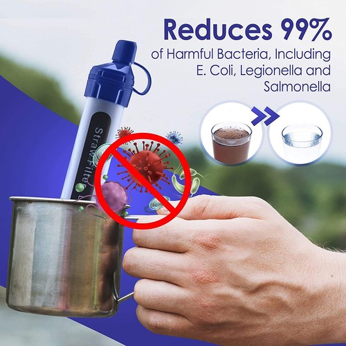 Notfall Wasserfilter Strohhalme - 2er Pack, kompakte & leichte Überlebensausrüstung - Bild 5 von 9