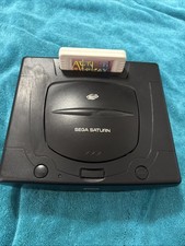 SEGA Saturn MK-80000A Black Console w/ 2 Controllers & Action Replay 4M & Cords