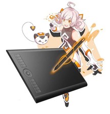 GAOMON M10K Graphics Tablet USB Wired with Pen and Glove Accessories