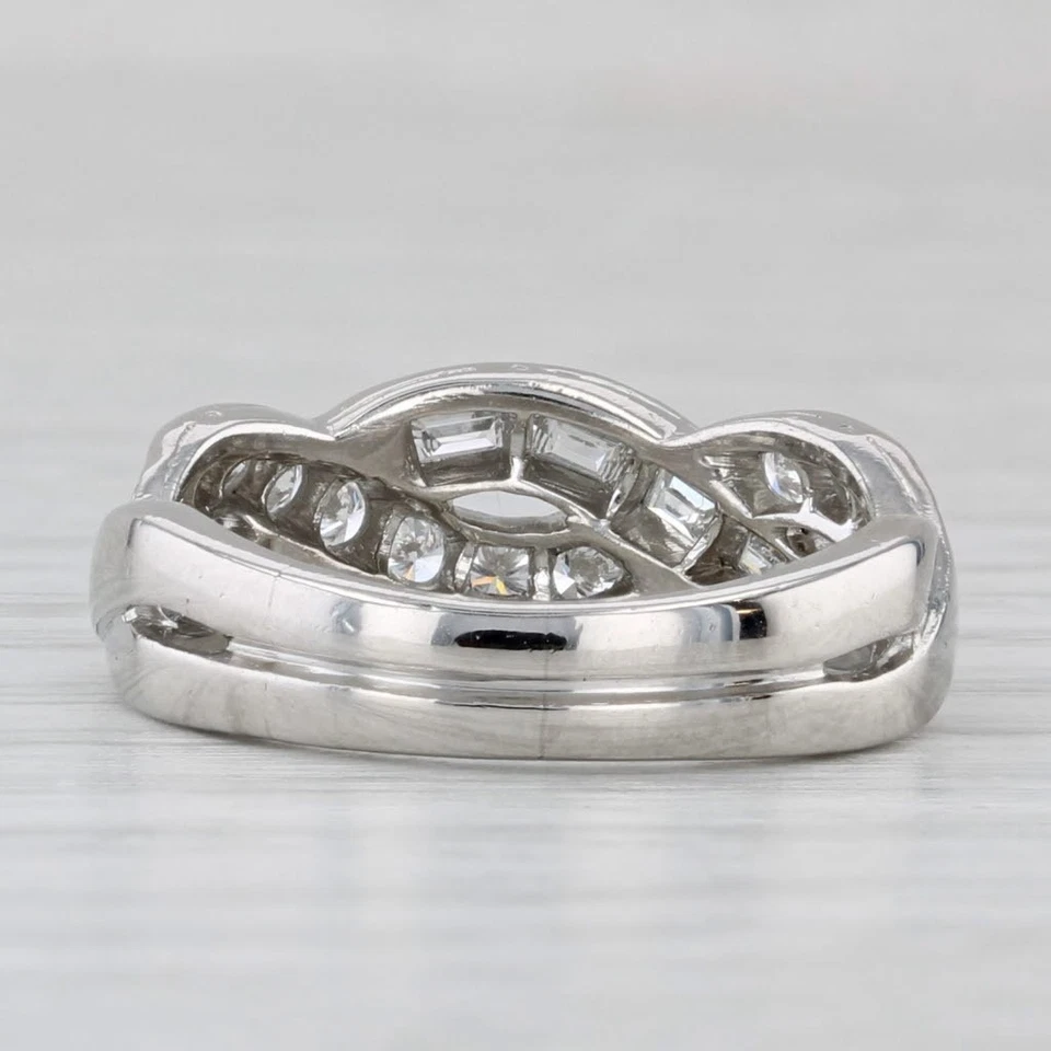 Anillo de diamantes tejidos Tiffany & Co 0,79 quilates platino talla 5,5 alianza de aniversario de boda Foto 4 de 4