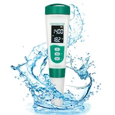 5-in-1 Digital pH Meter, Highly Accurate Water Quality Tester with Backlight ...