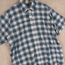 Tru Spec Shirt Men Extra Large Blue Plaid Button Up Vented Camp Stretch Outdoor