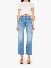 NWT 248 MOTHER DENIM "The Mid Rise Rambler Ankle Zip Jean SZ 25 Out of The Blue