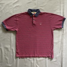 VTG 2000s Tommy Hilfiger Polo Shirt Mens XL Red Blue Striped Short Sleeve Y2k