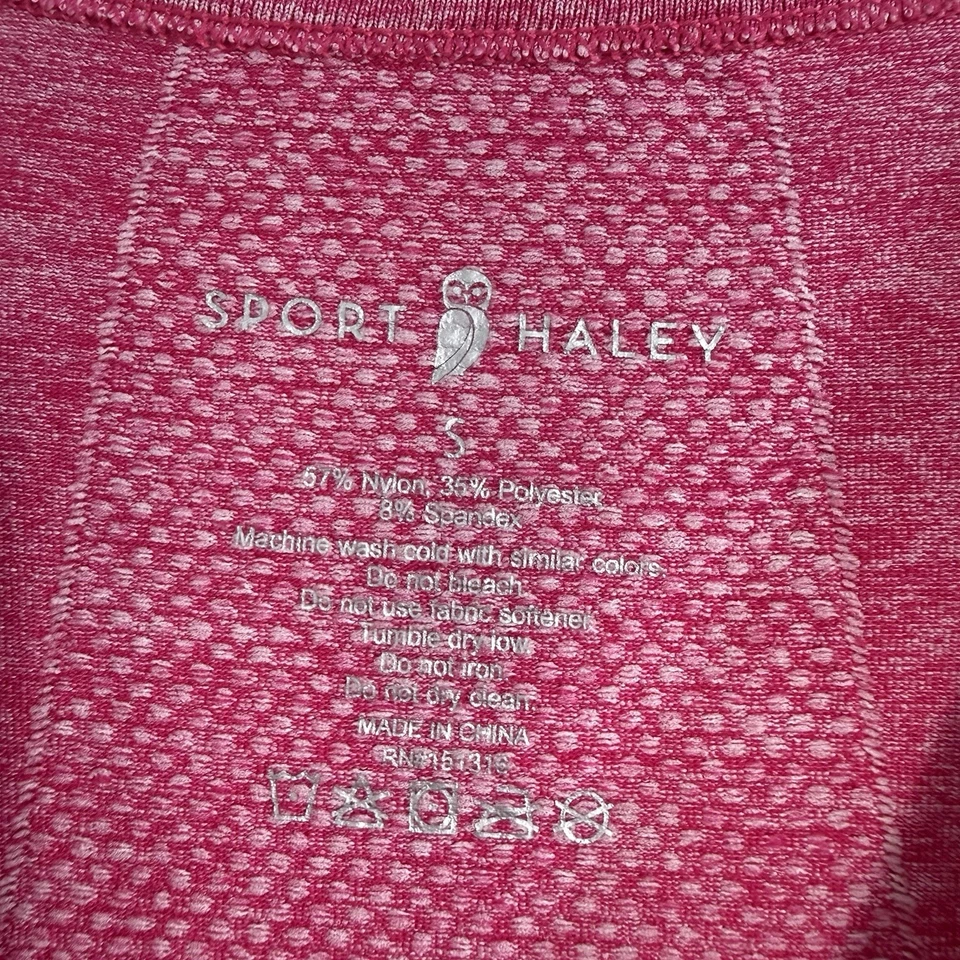 Camisa deportiva Haley para mujer Top atlética manga larga talla pequeña rosa agujeros para los pulgares Foto 4 de 4