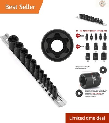 Comprehensive 11PC E-Torx Socket Set, Chrome Vanadium Steel for Professionals
