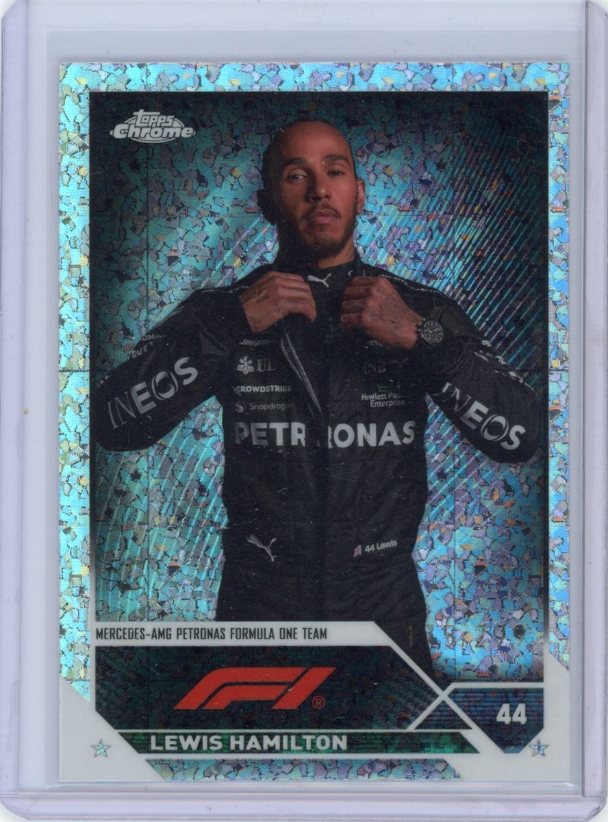 Lewis Hamilton 2023 Topps Chrome Formula 1 Mini-Diamond Refractor /299 #21