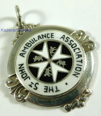 Massive Silber Emaille Albert Kette Anhänger Medaille Bristol St John Ambulance ''SQUIRE''