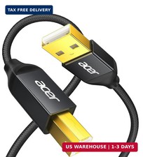 acer Printer Cable 10ft, USB A to USB B Cable, High Speed Nylon Scanner Printer
