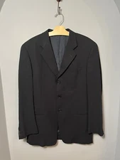 Giorgio Armani Blazer Mens 48 Regular Blue Jacket Le Collezioni Italian Wool