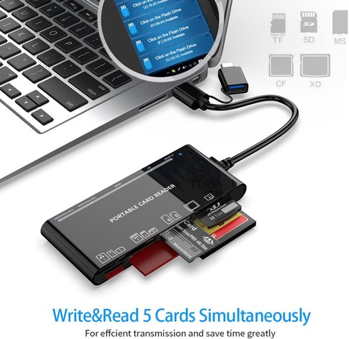 Lightning, USB 3.0 & USB C Memory Card Reader Adapter For Micro SD TF CF SDHC - Picture 41 of 44