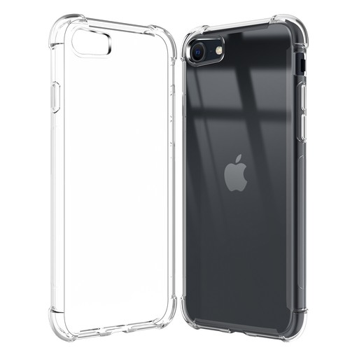 For iPhone 7/8/SE 2020/SE 3 2022 Clear TPU Crystal Case Tempered Glass Protector - Picture 3 of 12
