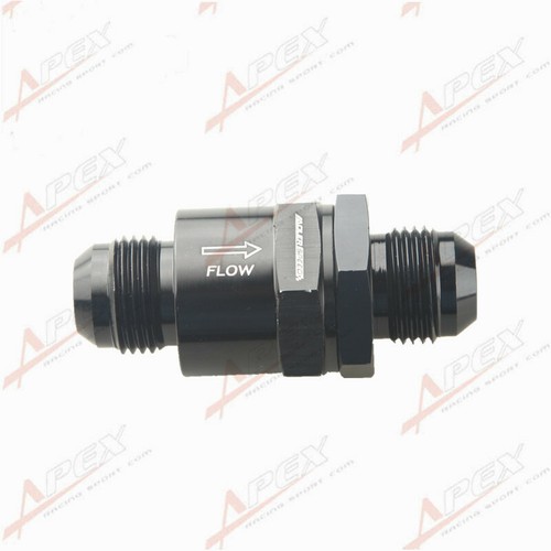 AN10 Aluminium Non Return One Way Check Valve Fuel EFI Fitting Adapter Black - Picture 3 of 6