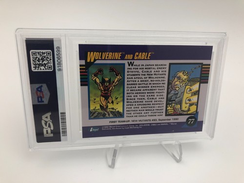 1992 Impel MARVEL Universe WOLVERINE AND CABLE #77 Trading Card grade PSA MINT 9 - Picture 9 of 10