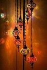 Turkish Floor Lamp Light Handmade Colourful Mosaic 7 Large Globe with LED Bulbs