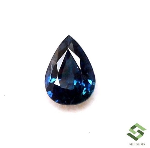 8x6 mm Certified Natural Blue Sapphire Pear Cut 1.23 CTS Faceted Loose Gemstone - Picture 2 of 8