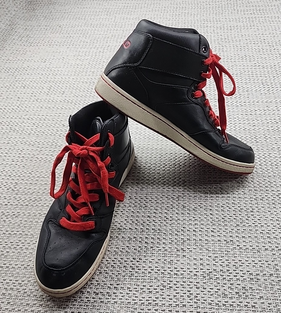 Sneakers alte Ralph Lauren in pelle da uomo 10 5 D Vance nere Big Pony