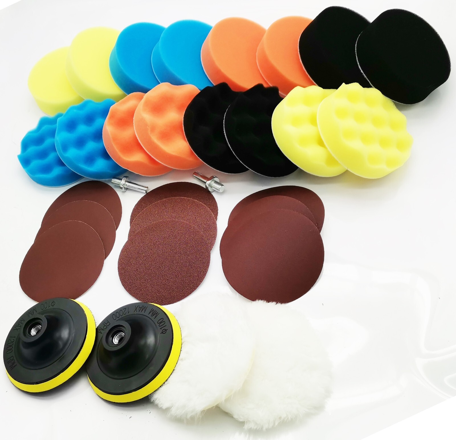 31PCS Foam Drill Polishing Pads Kit Car Hub Waxing Buffing Wheel Polisher 3"