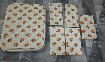 Vent du Sud Placemats Set of 4 Quilted Floral Cotton Table Linen French