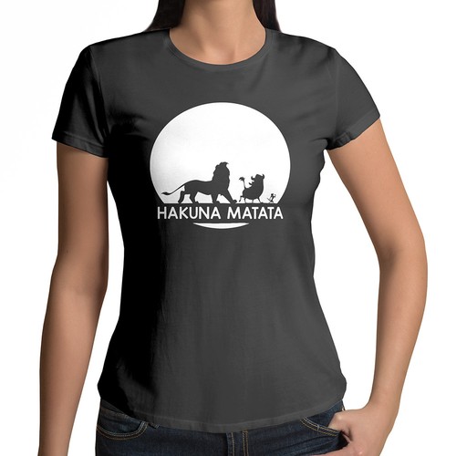 Hakuna Matata Funny Juniors Women Tee Graphics T-Shirt Custom Gift Lion King - Picture 19 of 36