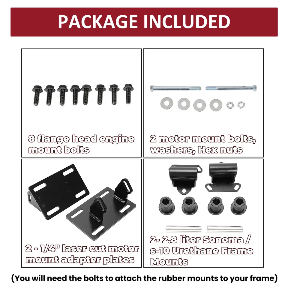 Kit de montajes de motor intercambiables para 82-05 Sonoma S10 LSx LS1 LS2 LS reemplazar 14005KU Foto 4 de 4