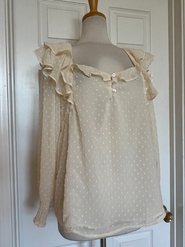 HALOGEN ruffled blouse size M - Picture 2 of 10