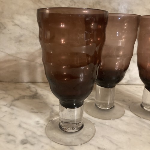 Pfaltzgraff translucent purple goblets stemmed glasses, Set of 4 Modern vintage - Picture 2 of 3