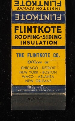 1930s Flintkote Roofing Siding Insulation Chicago Detroit Waco TX New Orleans LA