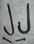 Lot of 2 Hand Forged Coat Hooks with Different Ends
