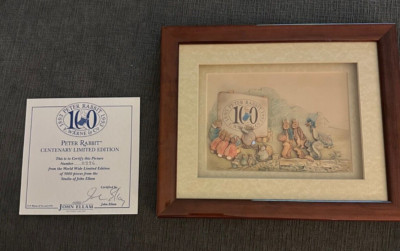 Peter Rabbit Centenary Limited Edition Framed 3D picture by John Ellam