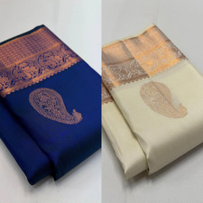 Traditional Banarasi Designer Silk Saree Rich Pallu Zari Work With Blouse Piece