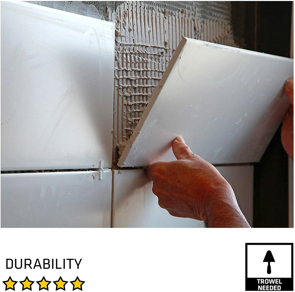 TILE ADHESIVE GROUT READY MIXED WHITE CERAMIC BATHROOM KITCHEN WATERPROOF 1KG - Image 4 of 4