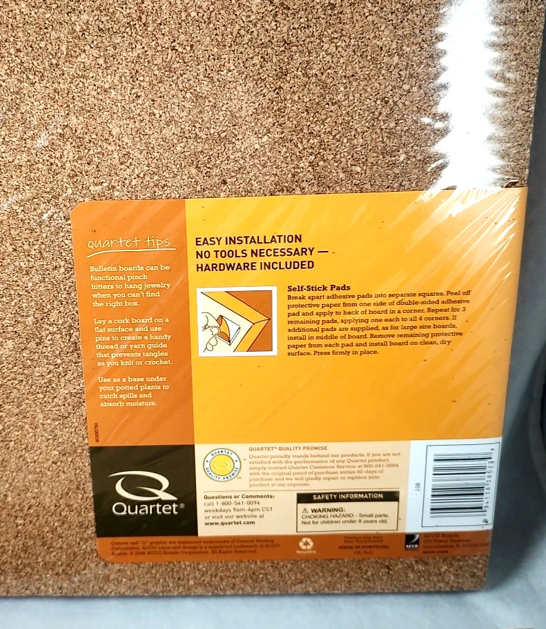 2 Packages Quartet Cork Tiles 12 x 12in Self Stick  16 Total Tiles NIP - Image 4 of 4