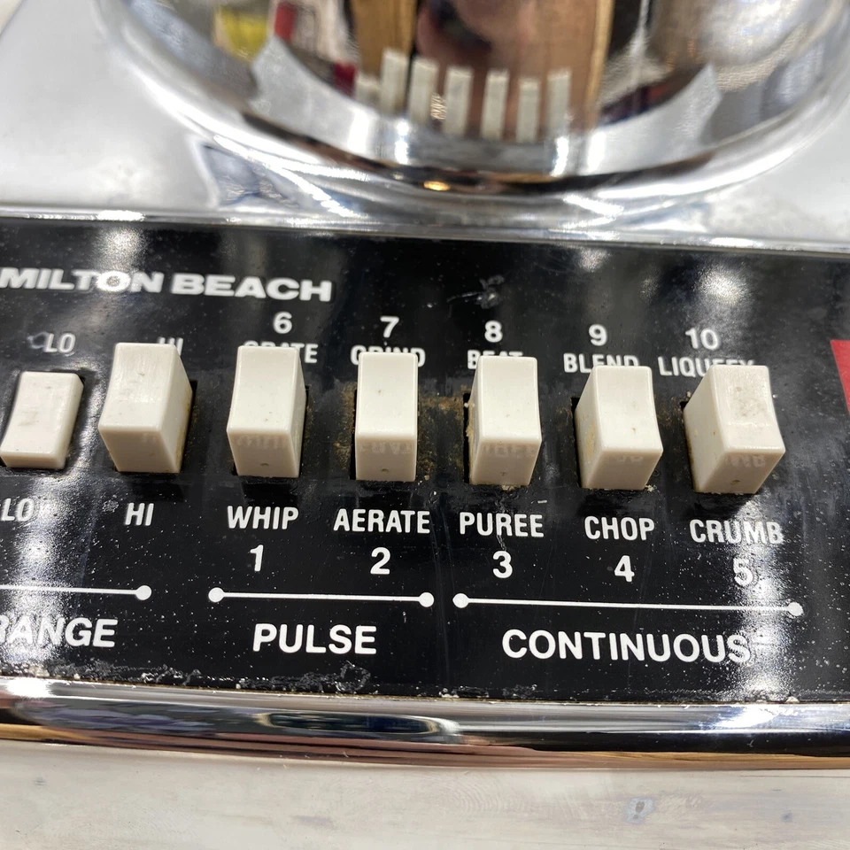 Licuadora Hamilton Beach vintage 10 velocidades cromada 40 oz 5 tazas vidrio modelo 609-4 Foto 3 de 4
