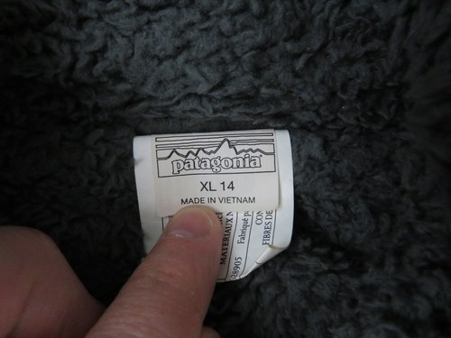 Patagonia Quilted Puffer Reversible Fleece Hoody Parka Jacket Girls XL 14 Youth - Picture 6 of 8