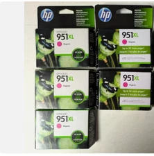 New 5 X Genuine HP 951XL Magenta High Yield Ink Cartridge CN047AN#140